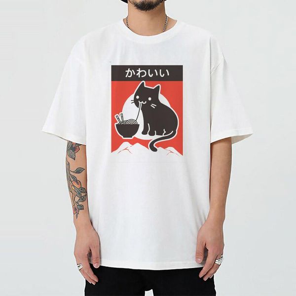 men's t-shirts kawaii vintage style japenese ramen cat arrival of men designer cotton ulzzang harajuku graphic oversize anime clothes 2, White;black
men's t-shirts kawaii vintage style japenese ramen cat arrival of men designer cotton ulzzang harajuku graphic oversize anime clothes 2, White;black