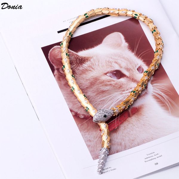 donia jewelry luxury necklace european and american fashion exaggerated snake-shaped copper micro-inlaid zircon gift designer, Silver
donia jewelry luxury necklace european and american fashion exaggerated snake-shaped copper micro-inlaid zircon gift designer, Silver