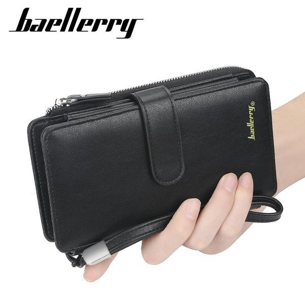 wallets men's long wallet hand bag korean zipper mobile phone men, Red;black