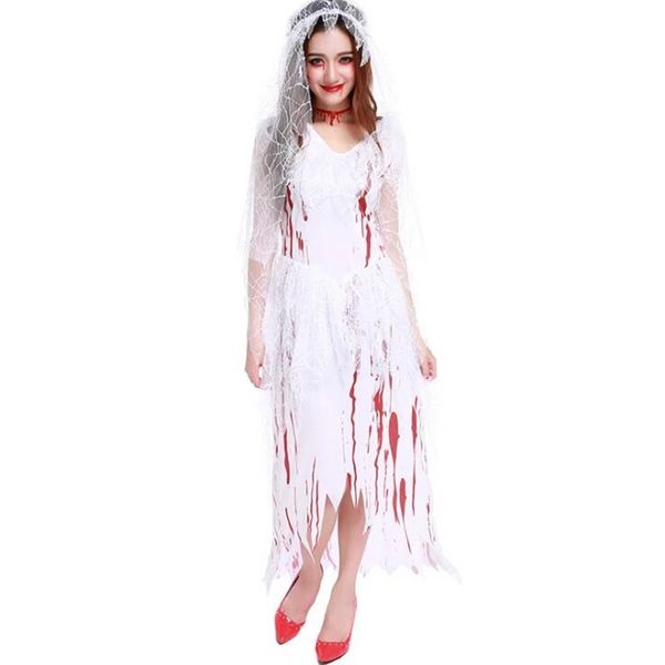 adults white bloody ghost bride costume women lady devil zombie cosplay costumes halloween party dress decoration, Black;red
adults white bloody ghost bride costume women lady devil zombie cosplay costumes halloween party dress decoration, Black;red