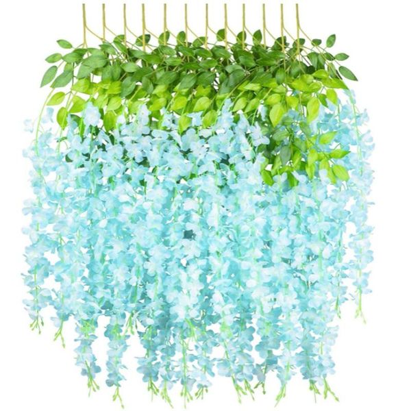 novelty items 12pcs wisteria artificial flower,silk fake vine garland hanging flower for wedding party garden wall decoration
novelty items 12pcs wisteria artificial flower,silk fake vine garland hanging flower for wedding party garden wall decoration
