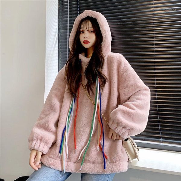 women's jackets autumn and winter thickened plus velvet lamb wool sweatshirt women korean version loose hooded cute plush fleece 2021, Black;brown
women's jackets autumn and winter thickened plus velvet lamb wool sweatshirt women korean version loose hooded cute plush fleece 2021, Black;brown