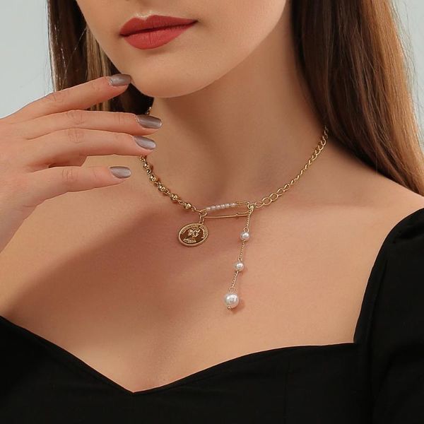 pendant necklaces link chains choker necklace women bijoux femme paper clip simulated pearl jewelry tassel collar, Silver
pendant necklaces link chains choker necklace women bijoux femme paper clip simulated pearl jewelry tassel collar, Silver