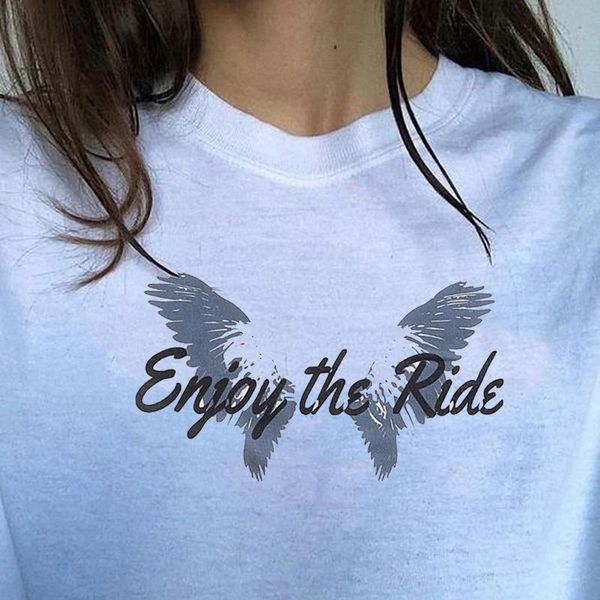 women's t-shirt wing enjoy the ride graphic tee summer fashion 100% cotton casual funny beach style tumblr ulzzang hipster women, White
women's t-shirt wing enjoy the ride graphic tee summer fashion 100% cotton casual funny beach style tumblr ulzzang hipster women, White