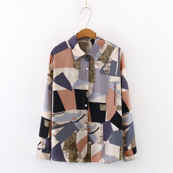 women's blouses & shirts leisure women block color print chiffon blouse long sleeve apricot casual geometric shirt elegant blusa femme, White
women's blouses & shirts leisure women block color print chiffon blouse long sleeve apricot casual geometric shirt elegant blusa femme, White
