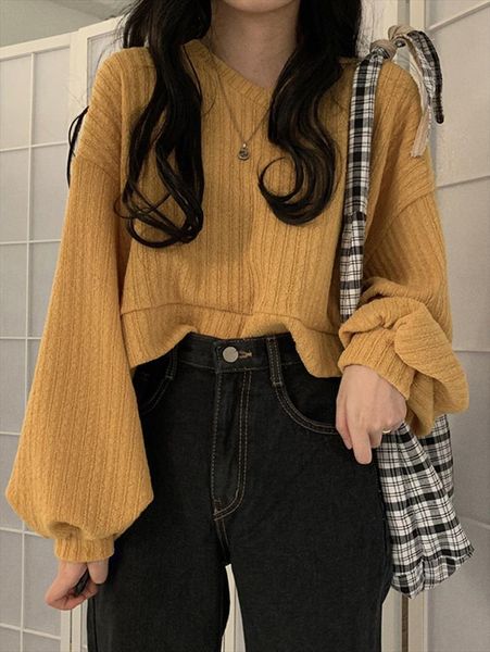 korean stylish loose short women womens sweaters outerwear solid color long sleeve v neck lantern knitting ladies, White;black
korean stylish loose short women womens sweaters outerwear solid color long sleeve v neck lantern knitting ladies, White;black