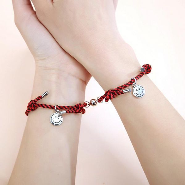 charm bracelets magnetic couple woven hand rope round smile magnet anniversary festival gift for him her friends men women, Golden;silver
charm bracelets magnetic couple woven hand rope round smile magnet anniversary festival gift for him her friends men women, Golden;silver