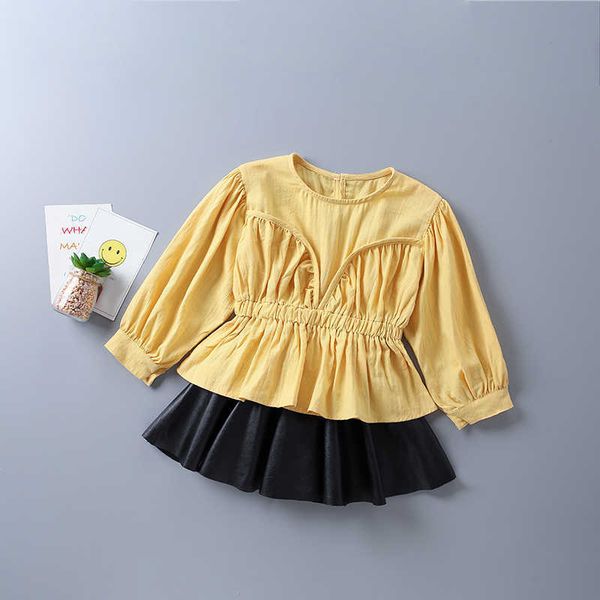 2-7 years girl clothing set autumn casual tiered ruched solid shirt +leather skirt kid children clot 210615, White
2-7 years girl clothing set autumn casual tiered ruched solid shirt +leather skirt kid children clot 210615, White