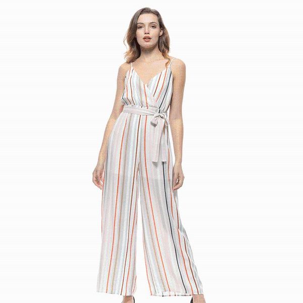 women's pants & capris spring/summer europe and the united states back striped loose vest with belted jumpsuit, Black;white
women's pants & capris spring/summer europe and the united states back striped loose vest with belted jumpsuit, Black;white