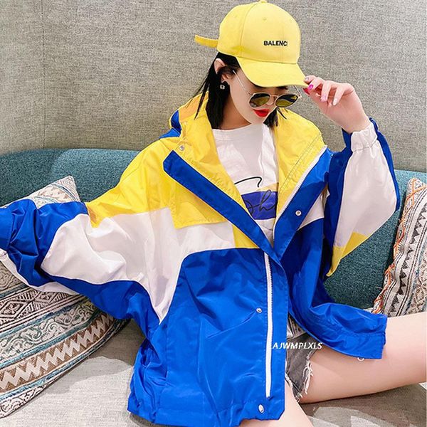 spring hip hop jacket hooded windbreaker women streetwear retro color block patchwork coat autumn harajuku track loose women's jackets, Black;brown
spring hip hop jacket hooded windbreaker women streetwear retro color block patchwork coat autumn harajuku track loose women's jackets, Black;brown
