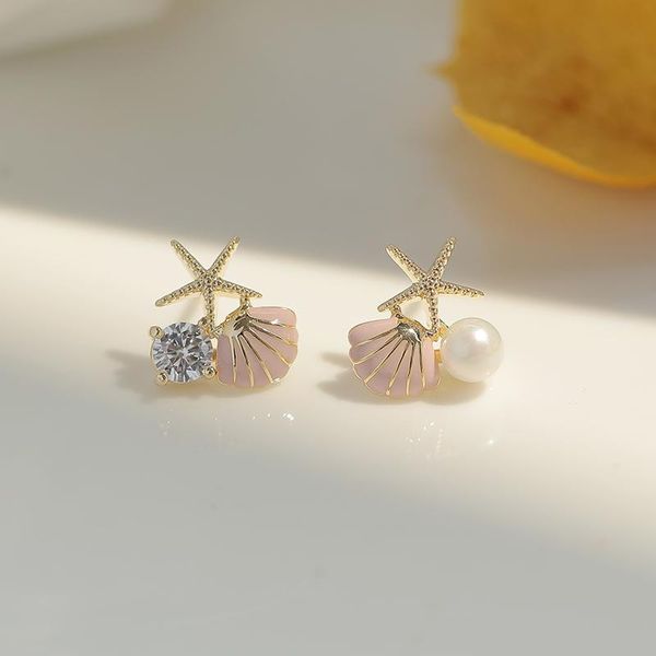 cute female round crystal pearl earrings classic gold color wedding for women charm sea starfish shell stud, Golden;silver
cute female round crystal pearl earrings classic gold color wedding for women charm sea starfish shell stud, Golden;silver