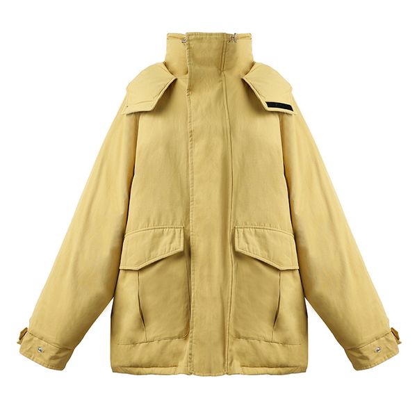 women yellow royal blue cotton coat zipper button pocket hooded collar loose jacket c0451 210514, Black;brown
women yellow royal blue cotton coat zipper button pocket hooded collar loose jacket c0451 210514, Black;brown