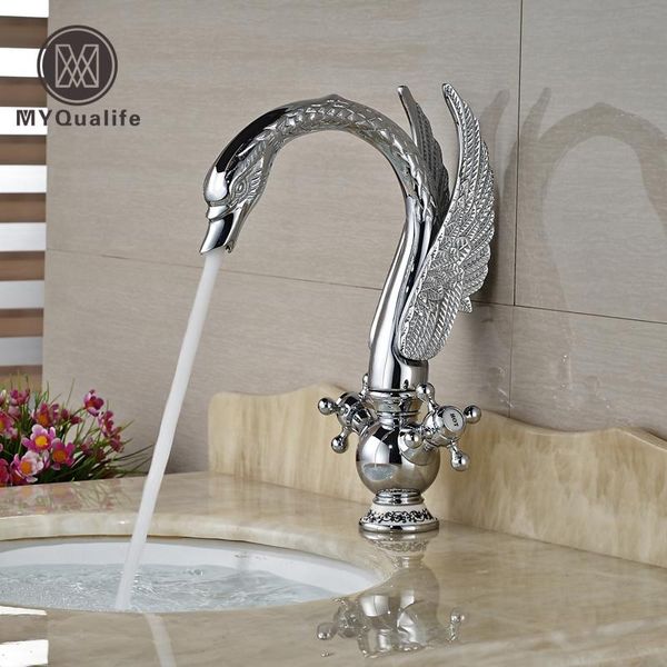 bathroom sink faucets polished chrome dual handle swan basin faucet deck mount brass lavatory mixer tap one hole
bathroom sink faucets polished chrome dual handle swan basin faucet deck mount brass lavatory mixer tap one hole