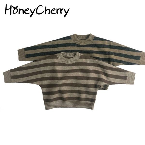 spring and autumn children's pullover thickening long sleeve round neck striped brown girls sweater 210702, Blue
spring and autumn children's pullover thickening long sleeve round neck striped brown girls sweater 210702, Blue