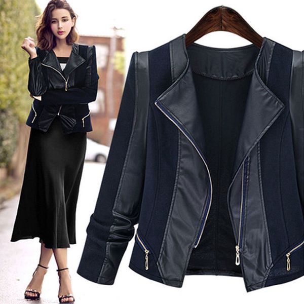 women's jackets wholesale- women autumn winter casual basic pu leather jacket coat patchwork black zipper full sleeve plus size gmbb, Black;brown
women's jackets wholesale- women autumn winter casual basic pu leather jacket coat patchwork black zipper full sleeve plus size gmbb, Black;brown
