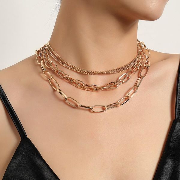 chains punk exaggerated multilayer thick choker necklaces for women vintage geometric colar sweater chain necklace jewelry gift, Silver
chains punk exaggerated multilayer thick choker necklaces for women vintage geometric colar sweater chain necklace jewelry gift, Silver