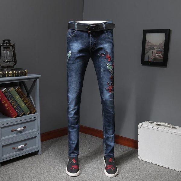 men jeans denim brand korean street style high-quality fashion slim fit trousers stretch long pencil pants men's, Blue
men jeans denim brand korean street style high-quality fashion slim fit trousers stretch long pencil pants men's, Blue