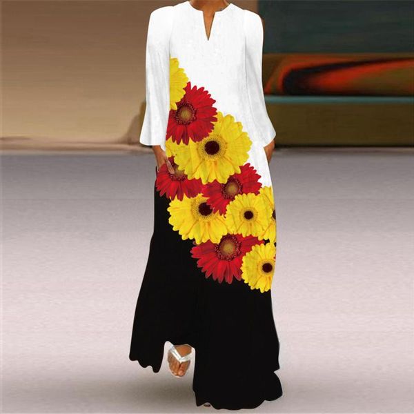 casual dresses spring autumn vintage long dress women 201 fashion floral printed sleeve maxi v neck elegant, Black;gray
casual dresses spring autumn vintage long dress women 201 fashion floral printed sleeve maxi v neck elegant, Black;gray