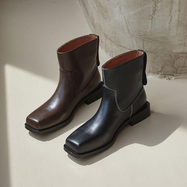 boots cialisa women shoes autumn winter genuine leather round toe solid slip on mid heel boot fashion designe ankle, Black
boots cialisa women shoes autumn winter genuine leather round toe solid slip on mid heel boot fashion designe ankle, Black
