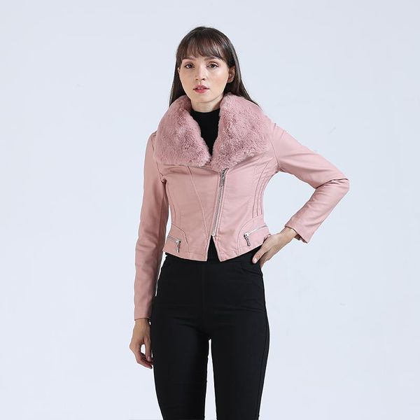 women's leather & faux winter detachable fluffy fur collar soft pu jackets for women coats fashion vintage diagonal zipper design, Black 
women's leather & faux winter detachable fluffy fur collar soft pu jackets for women coats fashion vintage diagonal zipper design, Black