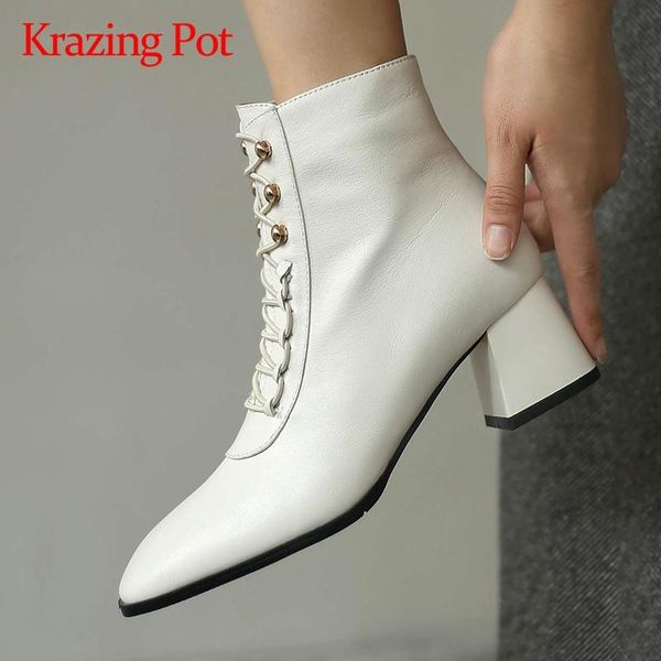 boots krazing pot 2021 arrival genuine leather square toe high heel winter shoes classic colors young lady leisure ankle l18, Black
boots krazing pot 2021 arrival genuine leather square toe high heel winter shoes classic colors young lady leisure ankle l18, Black