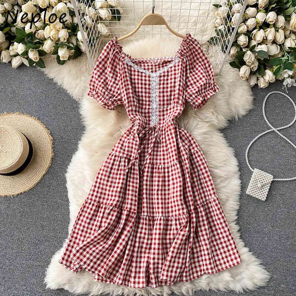 neploe sqaure collar short sleeve slim dress women high waist hip a line vestidos vintage plaid multicolor summer robe mujer 210423, Black;gray
neploe sqaure collar short sleeve slim dress women high waist hip a line vestidos vintage plaid multicolor summer robe mujer 210423, Black;gray