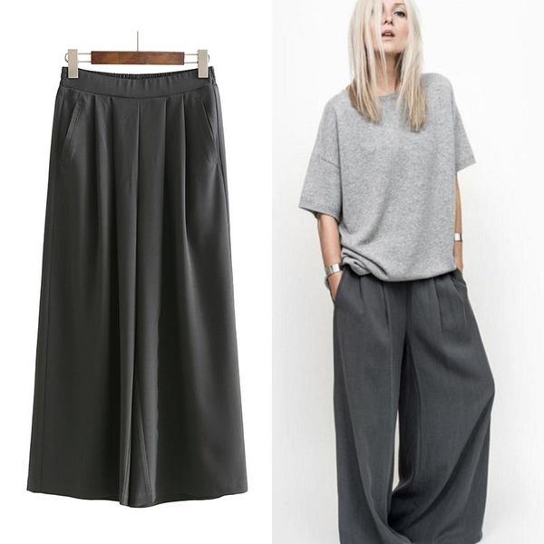 women's pants & capris korean high waist wide leg casual elastic female 2021 plus size ankle length trousers with pockets wq1343, Black;white
women's pants & capris korean high waist wide leg casual elastic female 2021 plus size ankle length trousers with pockets wq1343, Black;white