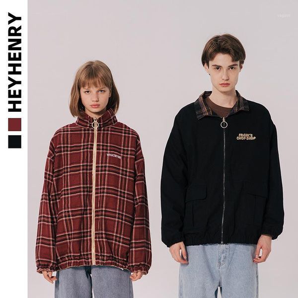 men's jackets y two sides wear plaid port style loose work jacket autumn 2021 korean fashion, Black;brown
men's jackets y two sides wear plaid port style loose work jacket autumn 2021 korean fashion, Black;brown