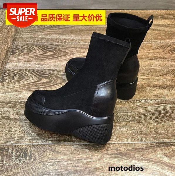 large power, platform thick-soled short boots, increased elastic martin single women's boots #sb97, Black
large power, platform thick-soled short boots, increased elastic martin single women's boots #sb97, Black
