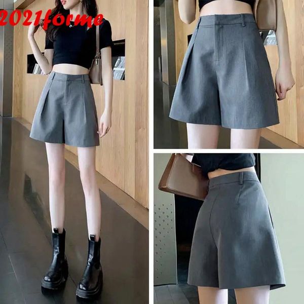 women's shorts summer women loose high waist short pants plus size gray black white wide leg for korean femme clothing, White;black
women's shorts summer women loose high waist short pants plus size gray black white wide leg for korean femme clothing, White;black