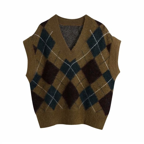 women's sweaters chic ladies za autumn knitted v-neck pullover vest womens casual sleeveless argyle girls elastic knitwear sq, White;black
women's sweaters chic ladies za autumn knitted v-neck pullover vest womens casual sleeveless argyle girls elastic knitwear sq, White;black