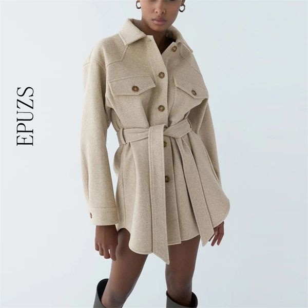 winter thick tweed jacket women coat casual sashes long sleeve vintage female 210521, Black;brown
winter thick tweed jacket women coat casual sashes long sleeve vintage female 210521, Black;brown