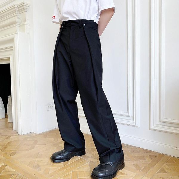 men's pants trousers men summer personality double fold waist design loose straight casual trendy japanese handsome all-match wide leg, Black
men's pants trousers men summer personality double fold waist design loose straight casual trendy japanese handsome all-match wide leg, Black