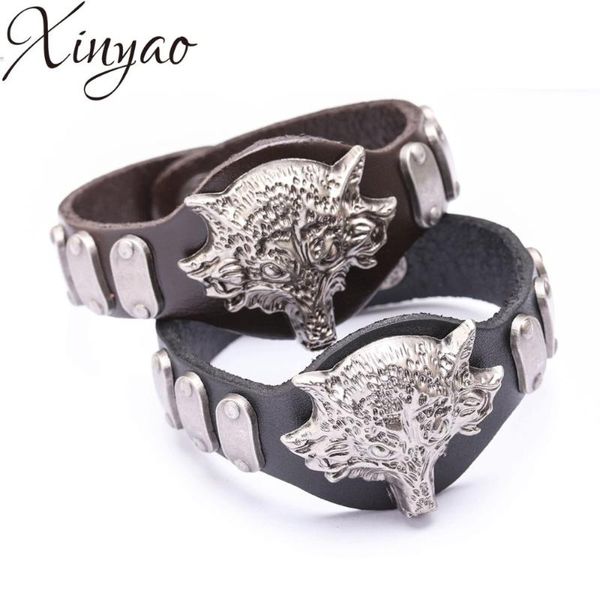 charm bracelets xinyao 2021 geunine leather wolf bracelet punk style black male gothic spike jewelry gift, Golden;silver
charm bracelets xinyao 2021 geunine leather wolf bracelet punk style black male gothic spike jewelry gift, Golden;silver