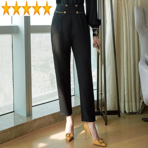 woman women fall clothing quality black slim casual high waist pants loose female trousers ropa mujer women's & capris, Black;white
woman women fall clothing quality black slim casual high waist pants loose female trousers ropa mujer women's & capris, Black;white