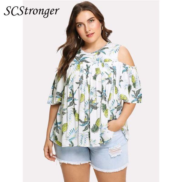 plus size t-shirt scstronger summer pineapple off-shoulder pleated short casual women's clothing 2021 bluzki damskie
plus size t-shirt scstronger summer pineapple off-shoulder pleated short casual women's clothing 2021 bluzki damskie