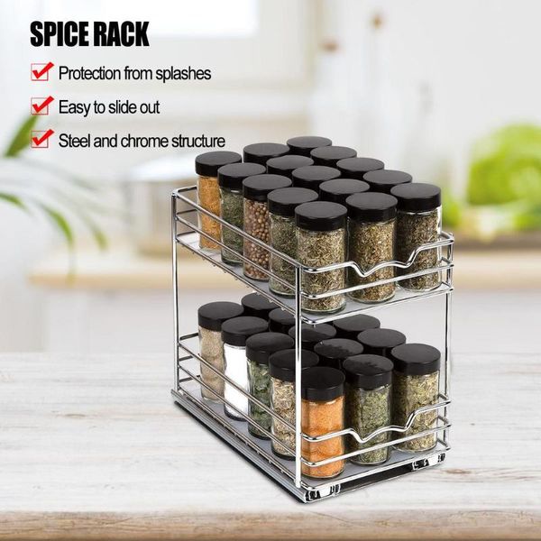 hooks & rails condiment storage rack double layer spice jars kitchen holder multi function shelf with slide rail
hooks & rails condiment storage rack double layer spice jars kitchen holder multi function shelf with slide rail