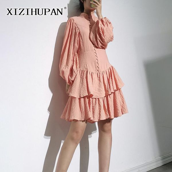 casual dresses xizihupan minimalist solid dress for women stand collar lantern long sleeve loose waist ruched a line mini female style, Black;gray
casual dresses xizihupan minimalist solid dress for women stand collar lantern long sleeve loose waist ruched a line mini female style, Black;gray