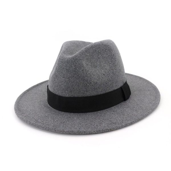wide brim hats wool gray fedora hat classical men women vintage jazz bowler sombrero felt cap with ribbon, Blue;gray
wide brim hats wool gray fedora hat classical men women vintage jazz bowler sombrero felt cap with ribbon, Blue;gray