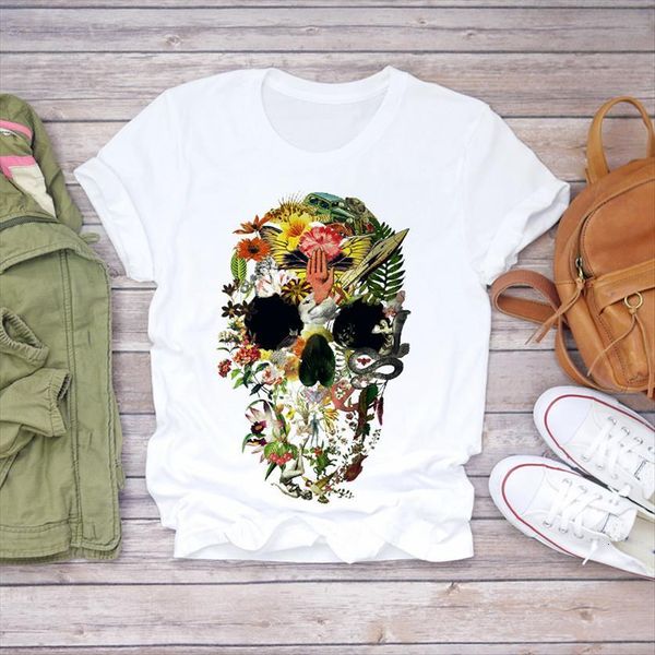 skull floral plants flower 90s womens t shirt camisas mujer print ladies graphic female tee, White
skull floral plants flower 90s womens t shirt camisas mujer print ladies graphic female tee, White