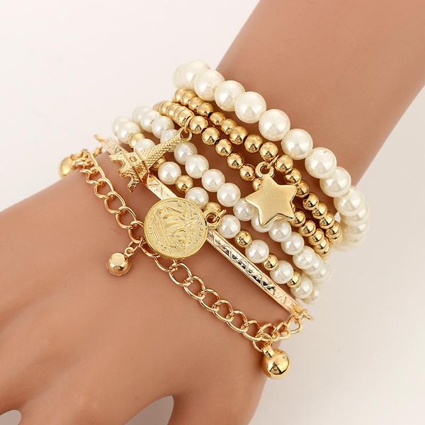 beaded, strands 5sets/lot wholesale 6pcs fashion gold beads pearl star multilayer beaded bracelets for women charm party jewelry gift in bul, Black
beaded, strands 5sets/lot wholesale 6pcs fashion gold beads pearl star multilayer beaded bracelets for women charm party jewelry gift in bul, Black