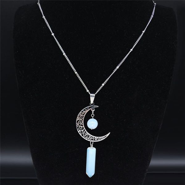 moon stainless steel moonstone stone hexagonal reiki point chakra statement necklace women jewelry collares n1130s04 pendant necklaces, Silver
moon stainless steel moonstone stone hexagonal reiki point chakra statement necklace women jewelry collares n1130s04 pendant necklaces, Silver