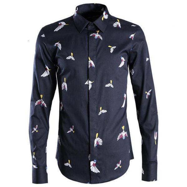 tee shirt shirt shirt men luxury bird printed cotton party fashion slim fit mens plus size casual shirts, White;black
tee shirt shirt shirt men luxury bird printed cotton party fashion slim fit mens plus size casual shirts, White;black