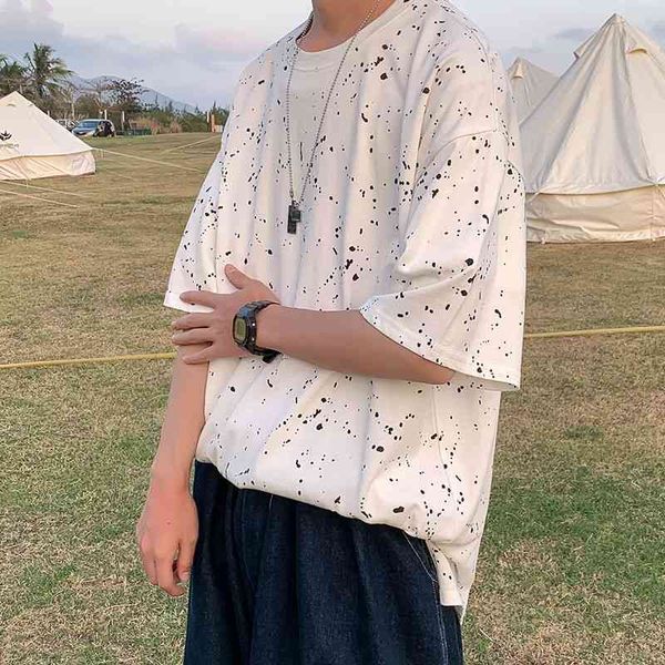 men's t-shirts splash ink t-shirt fashion retro cotton casual tshirt men streetwear korean loose short-sleeved t shirt mens summer, White;black
men's t-shirts splash ink t-shirt fashion retro cotton casual tshirt men streetwear korean loose short-sleeved t shirt mens summer, White;black