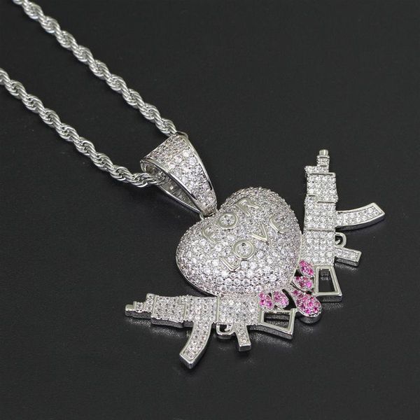 pendant necklaces iced out heart drip with gun for love necklace men women rope chain hip hop silver color charms link jewelry gift
pendant necklaces iced out heart drip with gun for love necklace men women rope chain hip hop silver color charms link jewelry gift
