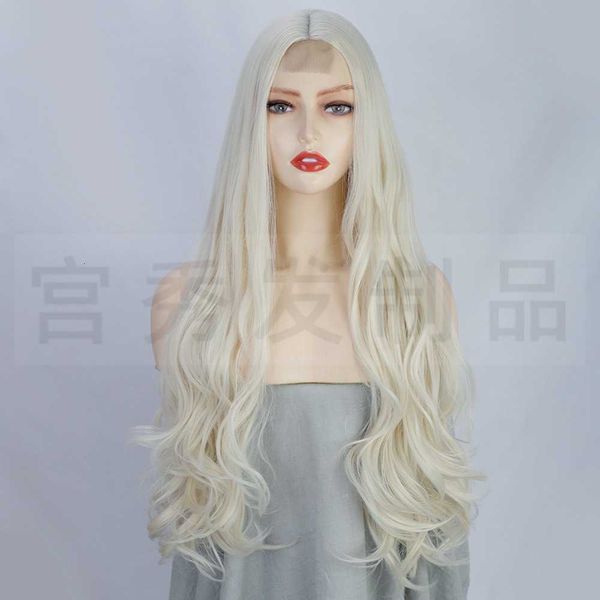 wig women's front small lace middle sub large wave chemical fiber headgear wigs, Black
wig women's front small lace middle sub large wave chemical fiber headgear wigs, Black