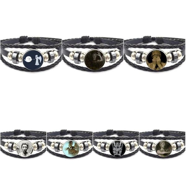 charm bracelets ej glaze fashion glass cabochon black leather bracelet bangle vintage for women men movie don't blink weeping angel, Golden;silver
charm bracelets ej glaze fashion glass cabochon black leather bracelet bangle vintage for women men movie don't blink weeping angel, Golden;silver