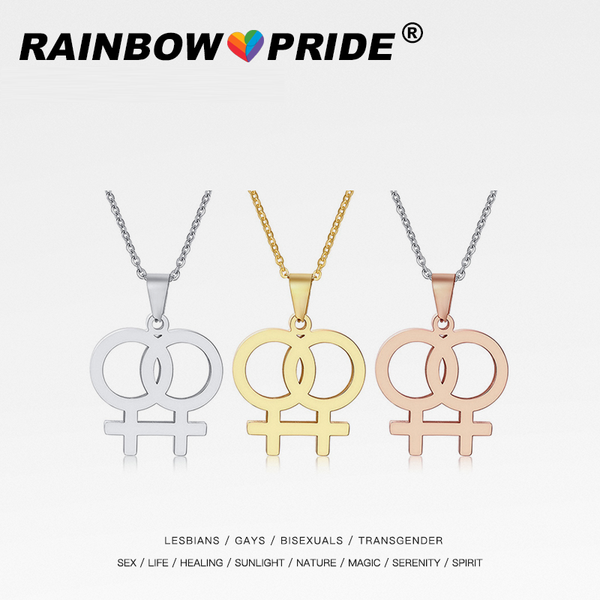 rainbowpride fashion 3 colors same female logo titanium steel necklace for lesbians girl no fading accessories pendant necklaces, Silver
rainbowpride fashion 3 colors same female logo titanium steel necklace for lesbians girl no fading accessories pendant necklaces, Silver