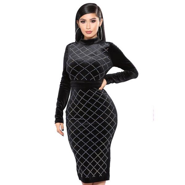 casual dresses winter long sleeve velvet dress women rhinestone celebrity bodycon midi crew neck open back sparkly elegant party, Black;gray
casual dresses winter long sleeve velvet dress women rhinestone celebrity bodycon midi crew neck open back sparkly elegant party, Black;gray