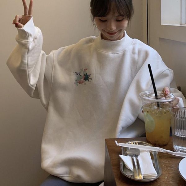 women's hoodies & sweatshirts simple pullover warm hoodie harajuku print turtleneck cute fashion korean ladies sweatshirt, Black
women's hoodies & sweatshirts simple pullover warm hoodie harajuku print turtleneck cute fashion korean ladies sweatshirt, Black